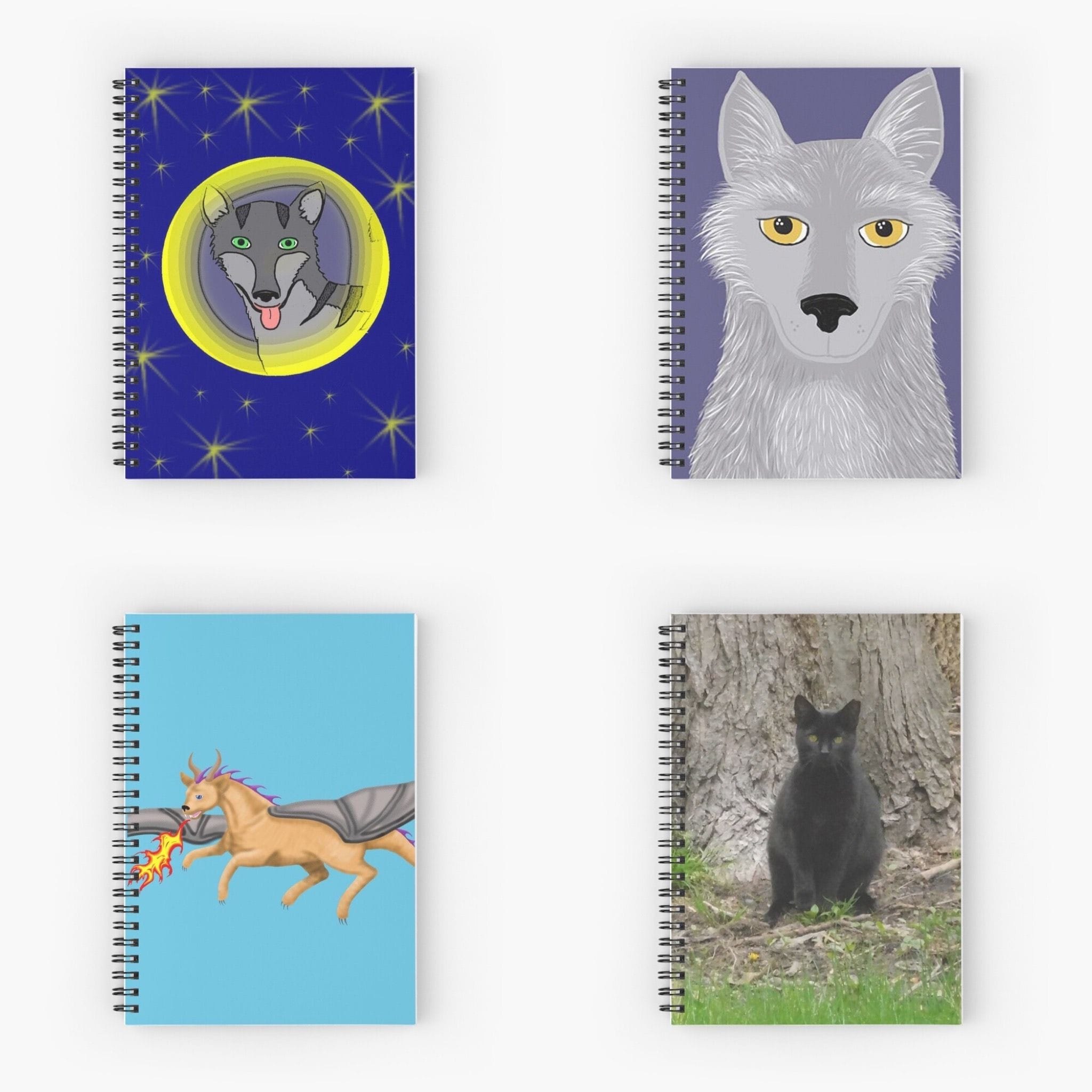 Spiral Notebooks featuring Jennifer Priester's art and photography.