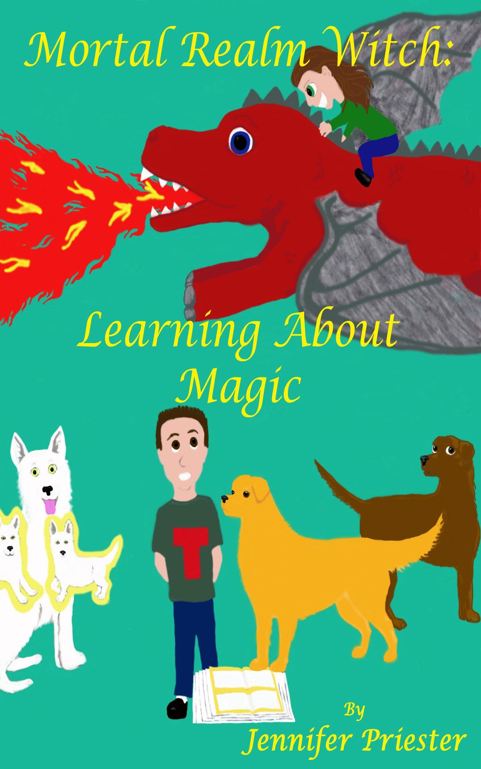 The cover of Learning About Magic, the first book in the Mortal Realm Witch Series.