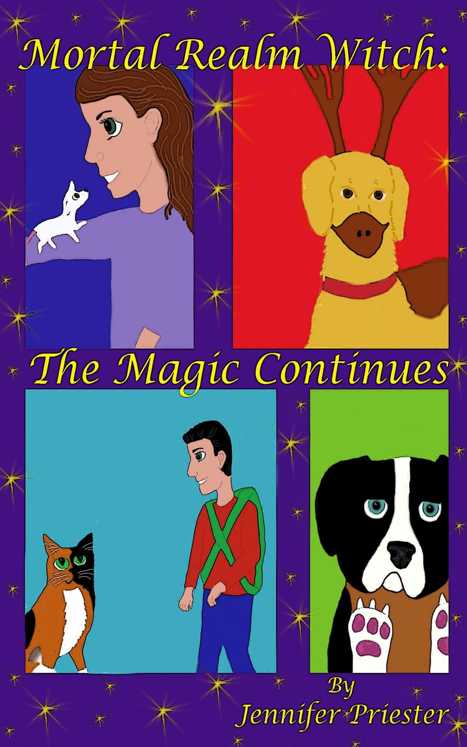 The cover page for The Magic Continues, the second book in the Mortal Realm Witch Series.