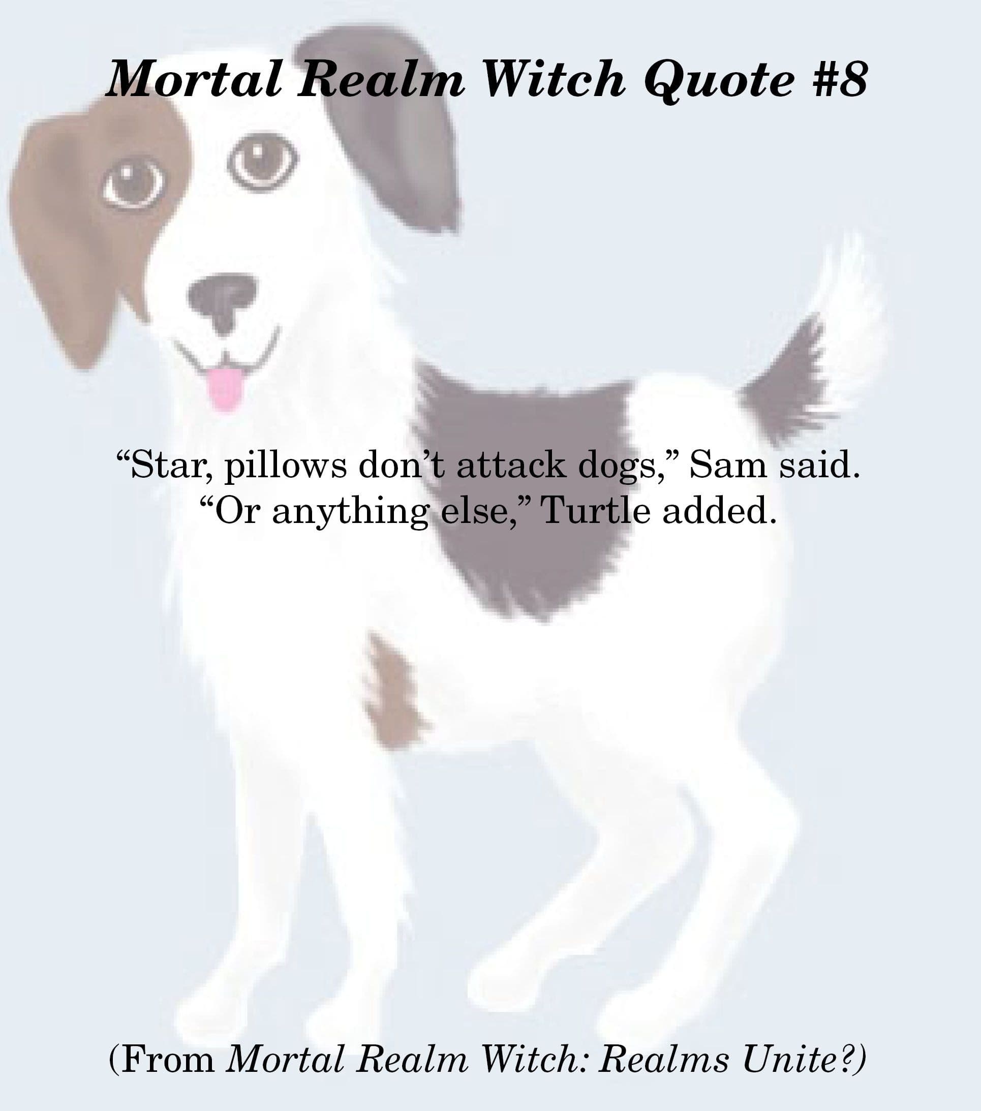 A quote from Realms Unite? featuring the aftermath of Star's attempt to save the family from an attacking...pillow?