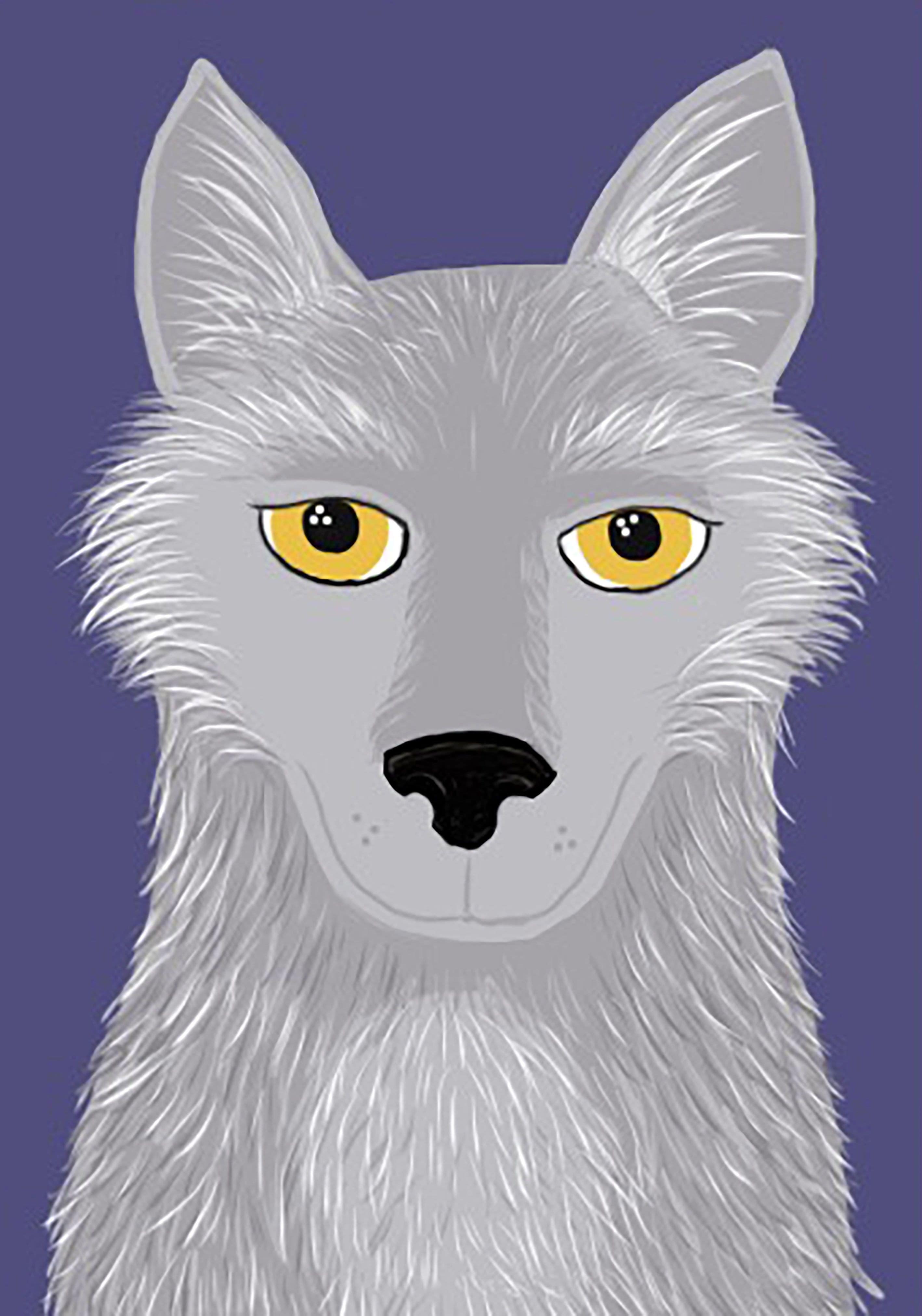 Artwork of Hunter the wolf familiar from Tales of Familiars.